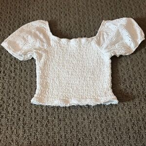 art class White Textured Kids Blouse